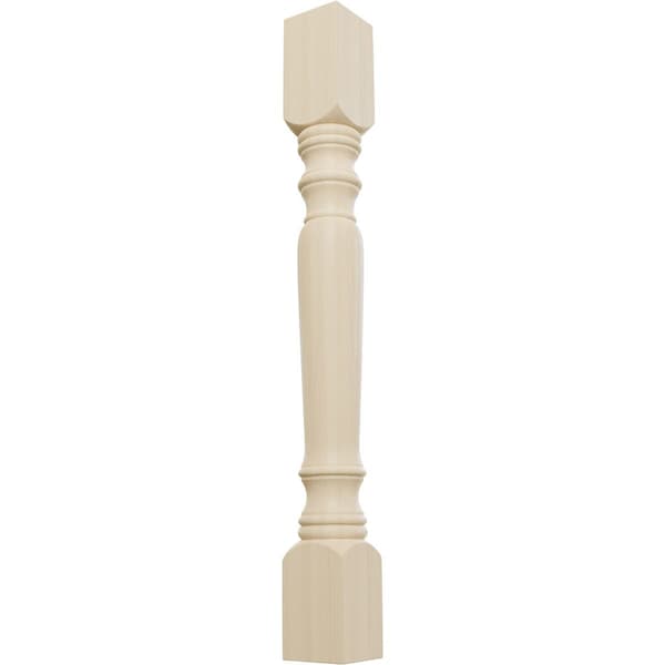 Ekena Millwork 3 3/4"W x 3 3/4"D x 35 1/2"H Legacy Tapered Cabinet Column, Rubberwood COL03X03X35LERW - main
